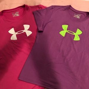 Under Armour girls short sleeve shirts-TWO
